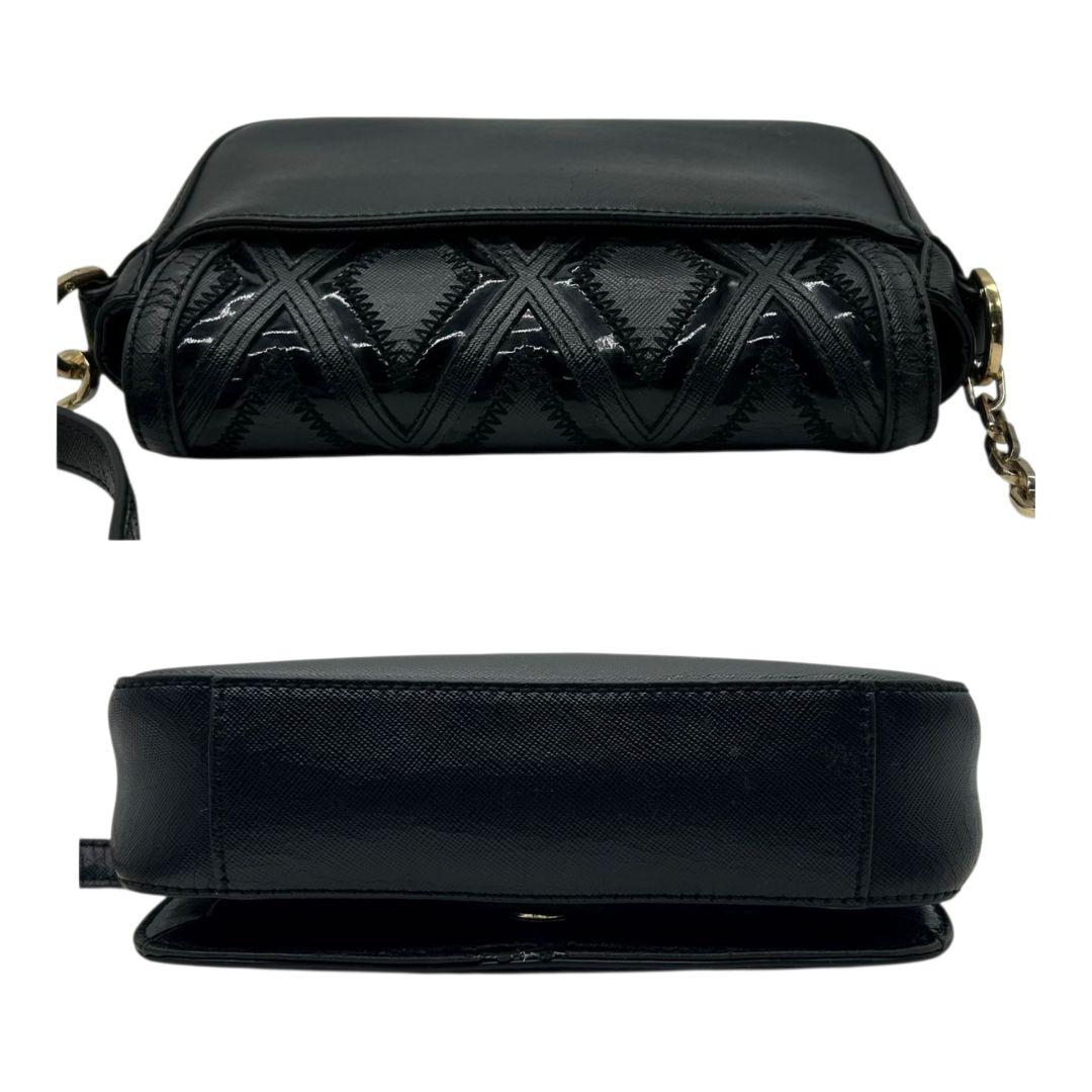 トリーバーチ フレミング ショルダーバッグ ブラック チェーン レザー フラップ ロゴプレート ゴールド金具 斜め掛け可 クラッチバッグ ハンドバッグ 本革 鑑定済 スピード発送