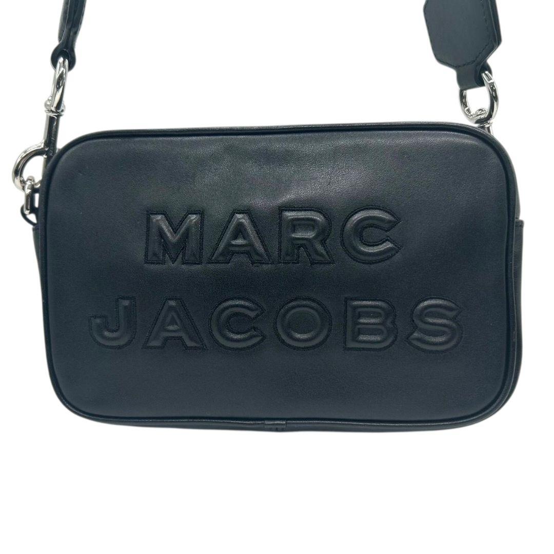 美品 マークジェイコブス MARC JACOBS ショルダーバッグ ロゴ ブラック 黒 レザー 本革 斜め掛け可 シルバー金具 ロゴプレート ブランドロゴ E6