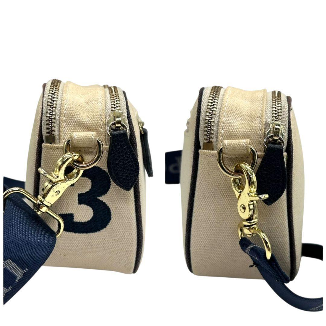 ユーエスポロアッスン ショルダーバッグ アイボリー ネイビー ロゴ刺繍 斜め掛け可 キャンバス ゴールド金具 s76 U.S. POLO ASSN. オシャレ 本物保証 鑑定済 スピード発送