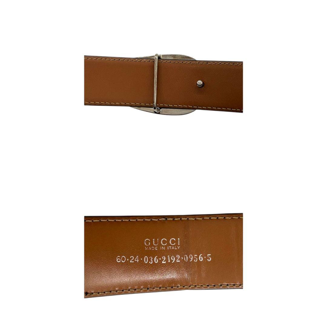 美品 グッチ ベルト 黒 ブラック 茶 ブラウン Gロゴバックル PX-3 レザー 本革 シルバー金具 バイカラー 036-2192-0956-5 高級 ブランド GUCCI