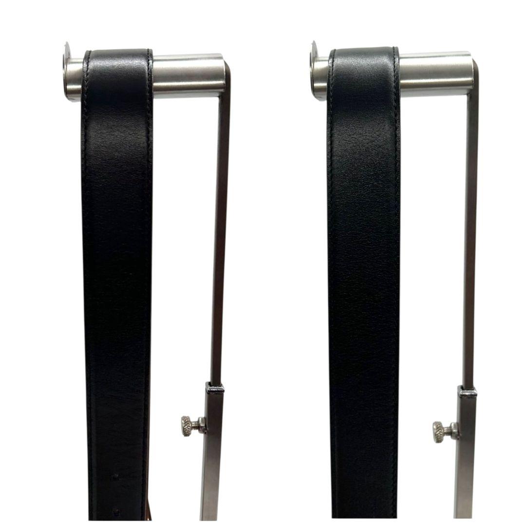 美品 グッチ ベルト 黒 ブラック 茶 ブラウン Gロゴバックル PX-3 レザー 本革 シルバー金具 バイカラー 036-2192-0956-5 高級 ブランド GUCCI