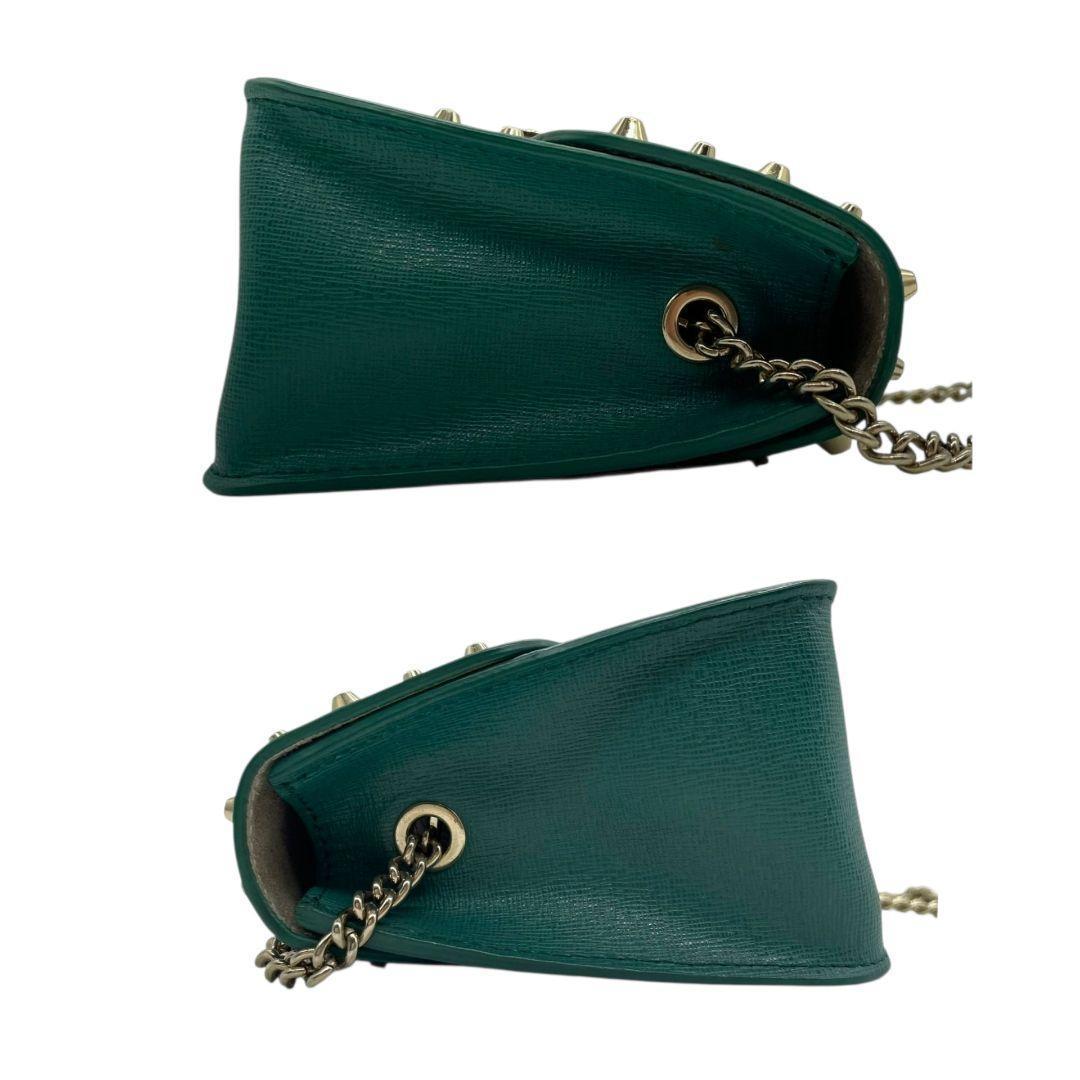 フルラ FURLA ショルダーバッグ 緑 グリーン メトロポリス 斜め掛け可 レザー 本革 チェーン フラップ ゴールド金具 ロゴプレート s12 レディース