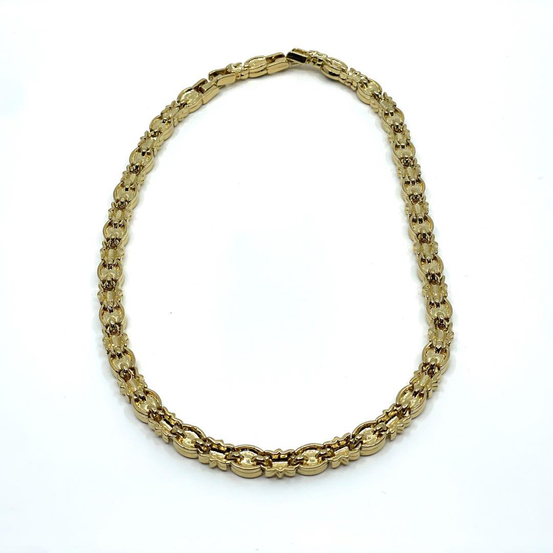 美品 ニナリッチ NINARICCI ゴールド チェーンネックレス グリーンストーン 高級 冠婚葬祭 フォーマル アクセサリー ロゴ刻印 レディース