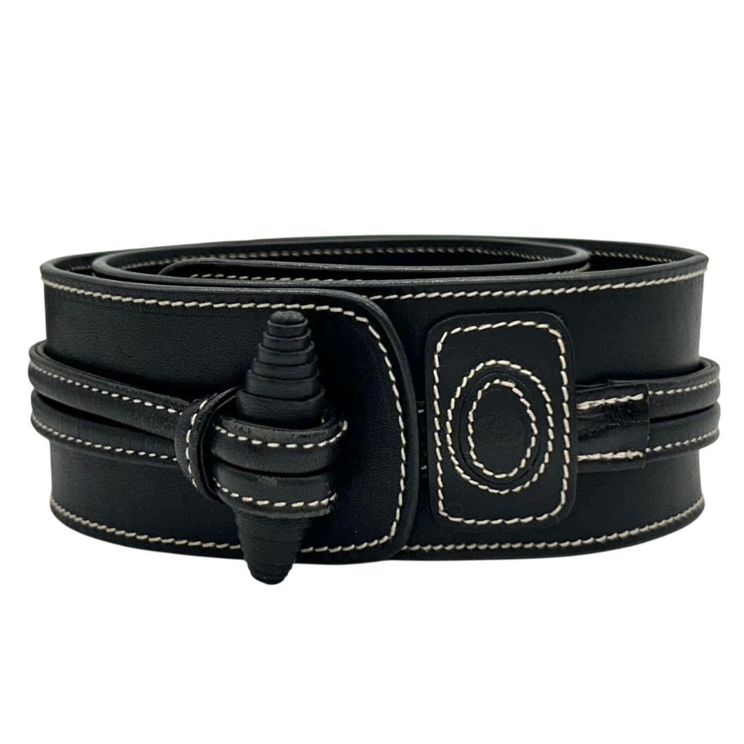 グッチ ベルト 黒 ブラック ステッチ クレストロゴ PX-3 レザー 本革 高級 ブランド メンズ 037-21-0028 GUCCI