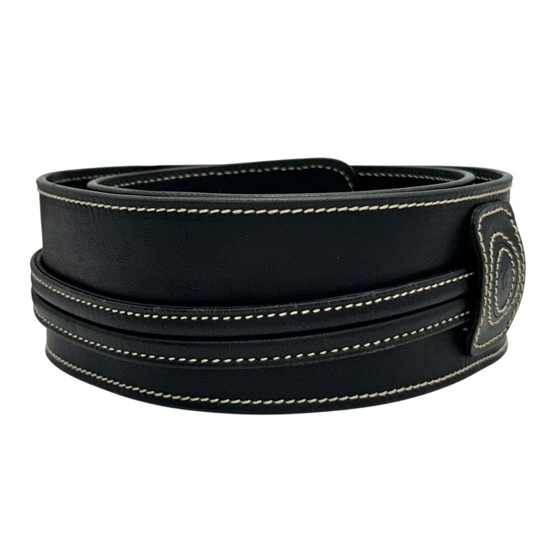 グッチ ベルト 黒 ブラック ステッチ クレストロゴ PX-3 レザー 本革 高級 ブランド メンズ 037-21-0028 GUCCI