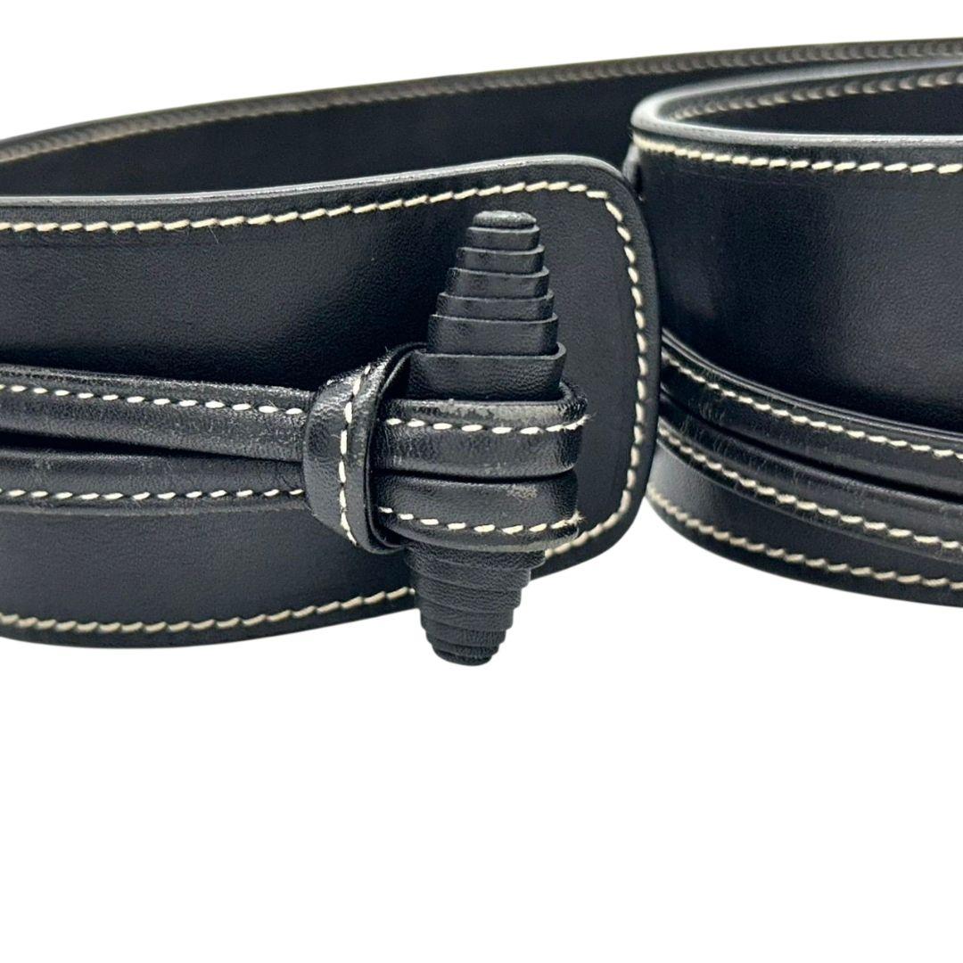 グッチ ベルト 黒 ブラック ステッチ クレストロゴ PX-3 レザー 本革 高級 ブランド メンズ 037-21-0028 GUCCI