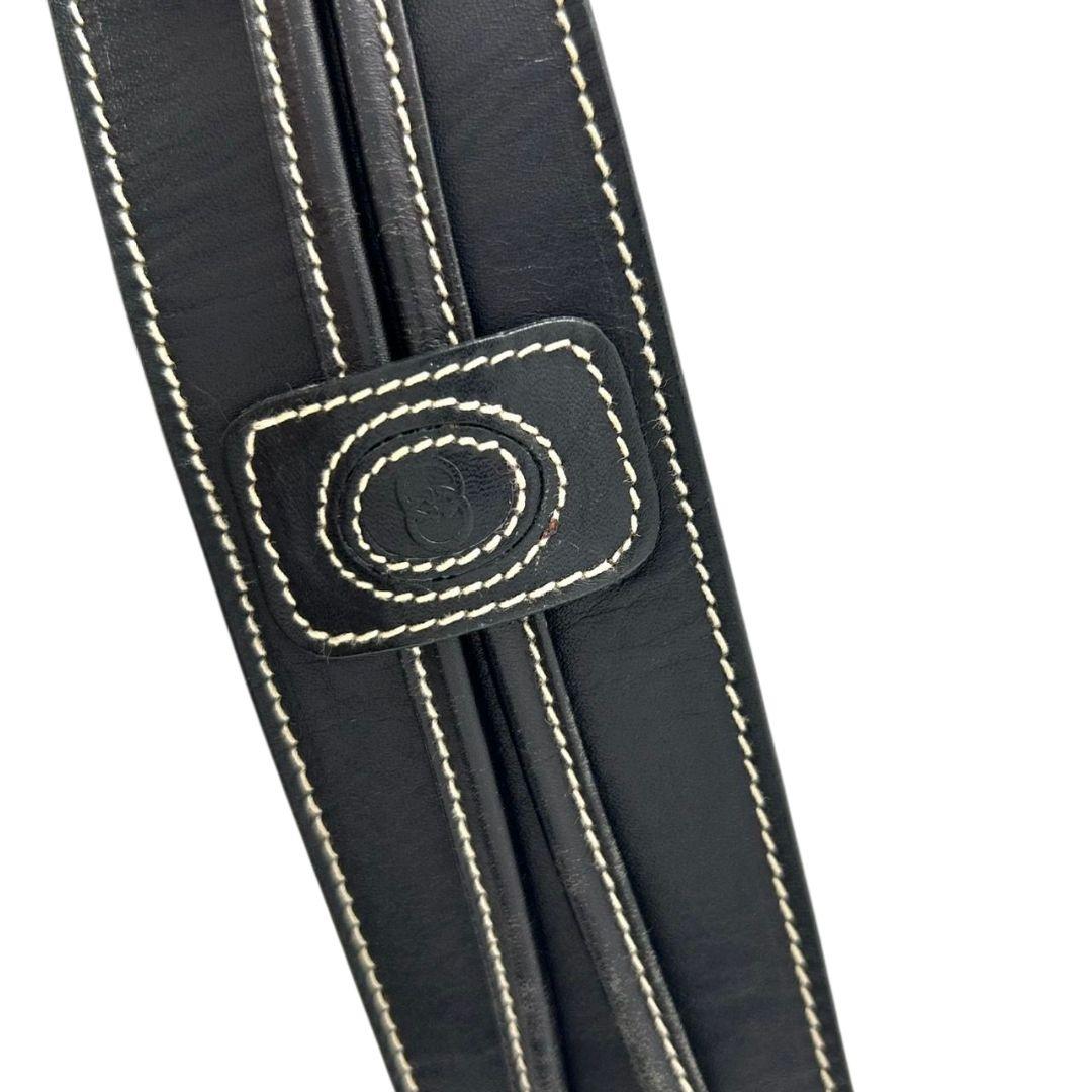 グッチ ベルト 黒 ブラック ステッチ クレストロゴ PX-3 レザー 本革 高級 ブランド メンズ 037-21-0028 GUCCI