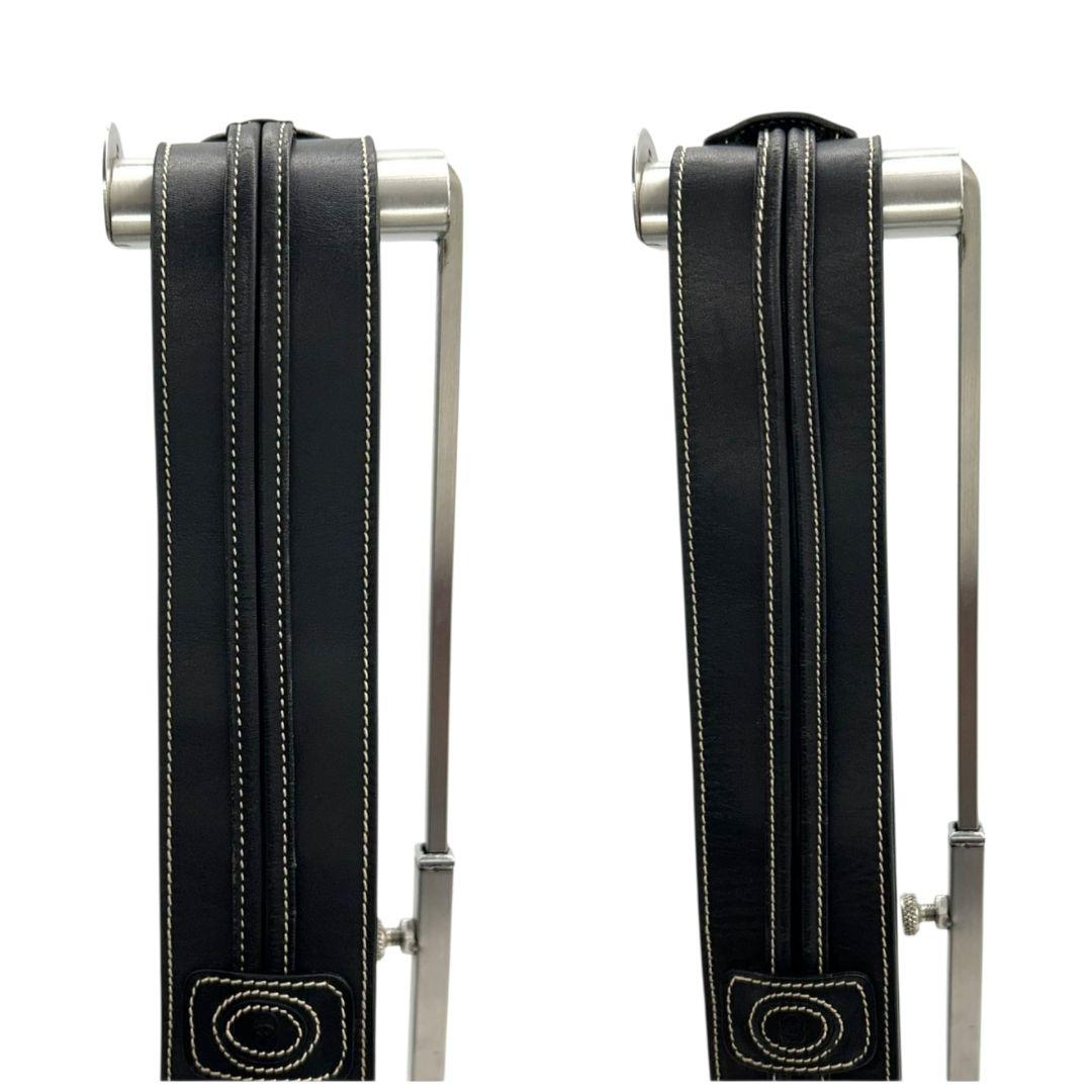 グッチ ベルト 黒 ブラック ステッチ クレストロゴ PX-3 レザー 本革 高級 ブランド メンズ 037-21-0028 GUCCI