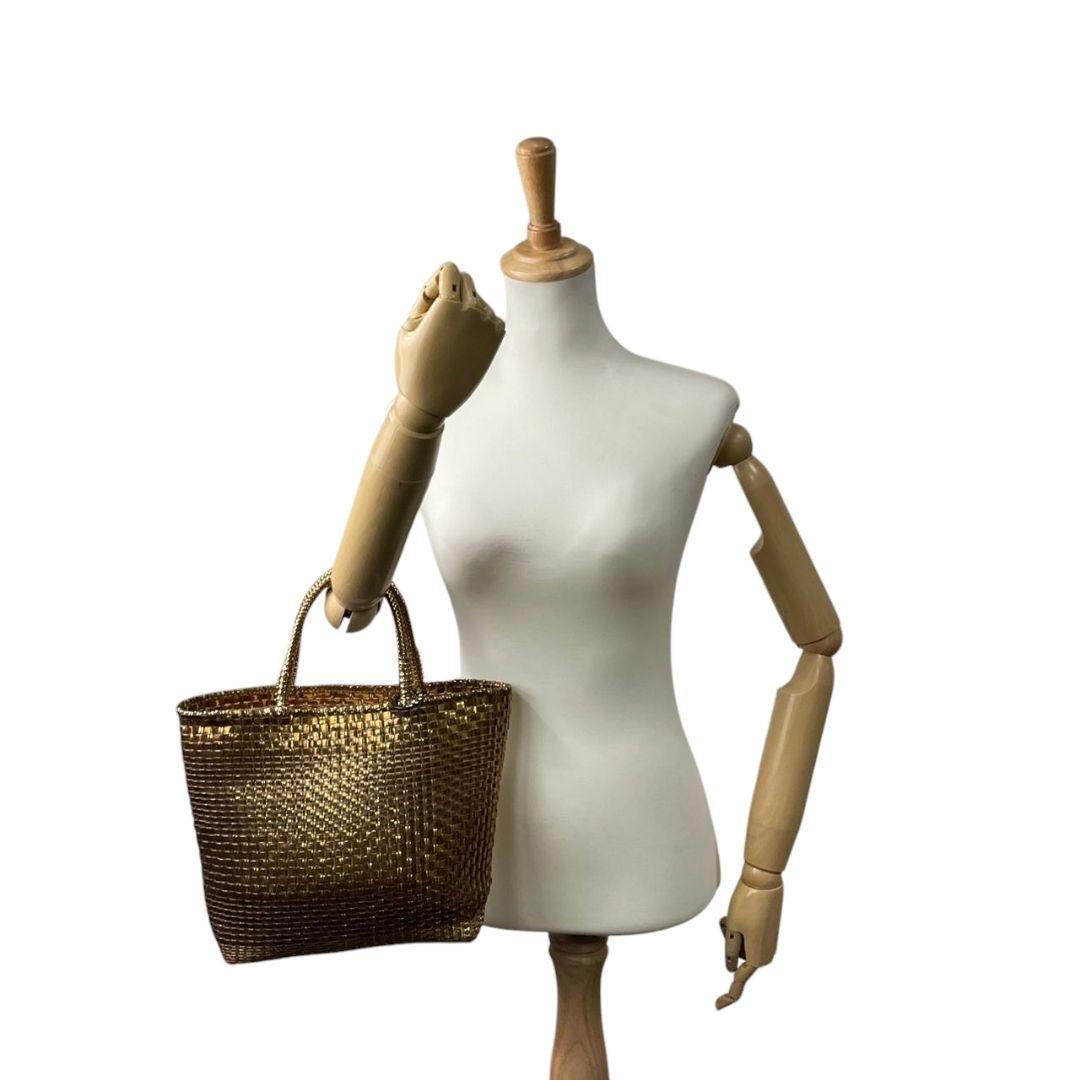 アンテプリマ ANTEPRIMA トートバッグ イントレッチオ ゴールド 金 編み込み ワイヤーバッグ チャーム付き A4収納可 自立可 ワイヤー レディース バッグ 美品　A2　