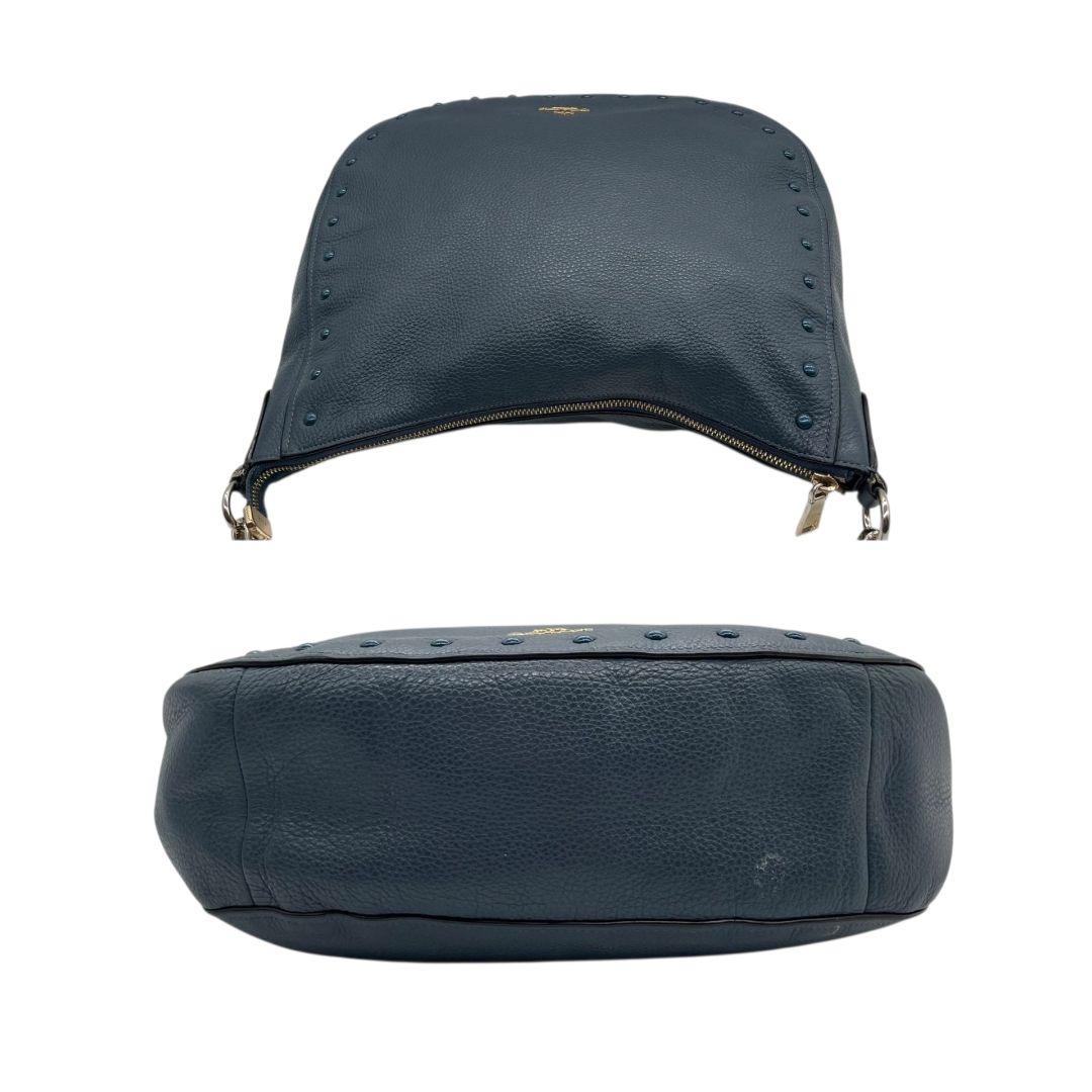 コーチ ハンドバッグ 紺 ネイビー ブルー スタッズ 2way ワンショルダー A4収納 トートバッグ ショルダーバッグ 斜め掛け可 肩掛け可 本革 レザー u14 COACH