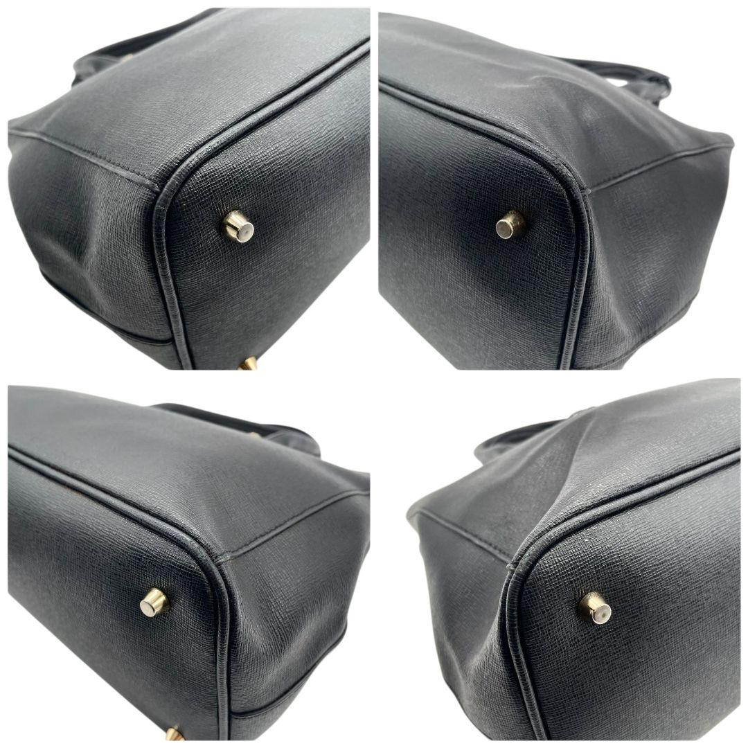 フルラ トートバッグ ブラック 2way レザー ショルダーバッグ ハンドバッグ 本革 ロゴチャーム ロゴプレート ゴールド金具 FURLA