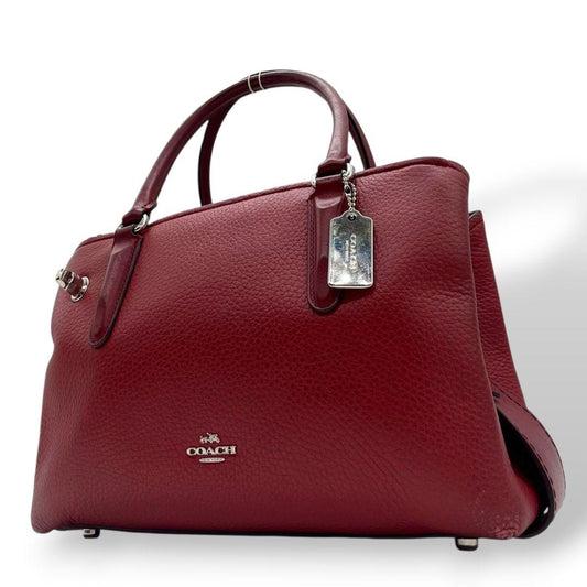 コーチ COACH ハンドバッグ 赤 レッド レザー 本革 2way 斜め掛け可 ショルダーバッグ トートバッグ シルバー金具 ロゴタグ 自立可 56839 u16