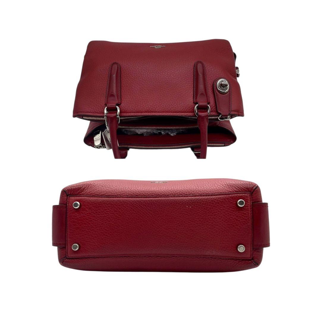 コーチ COACH ハンドバッグ 赤 レッド レザー 本革 2way 斜め掛け可 ショルダーバッグ トートバッグ シルバー金具 ロゴタグ 自立可 56839 u16