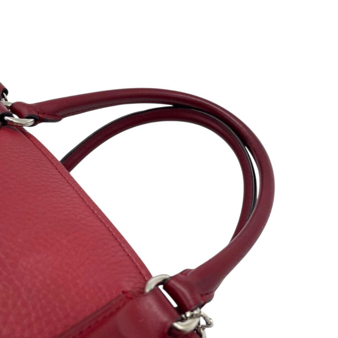 コーチ COACH ハンドバッグ 赤 レッド レザー 本革 2way 斜め掛け可 ショルダーバッグ トートバッグ シルバー金具 ロゴタグ 自立可 56839 u16