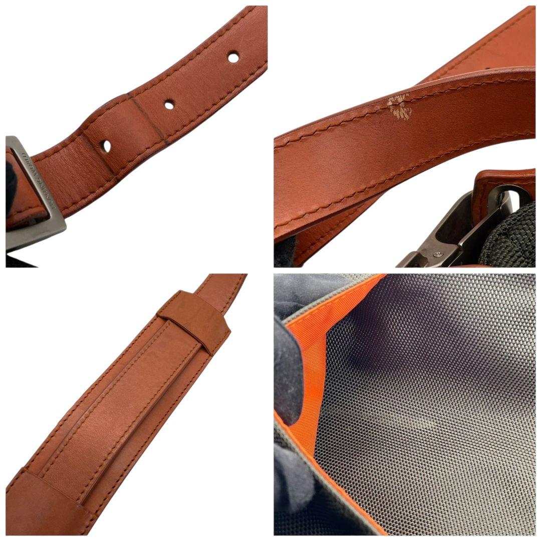 ハンティングワールド ショルダーバッグ 緑 グリーン 茶 ブラウン キャンバス レザー 本革 斜め掛け可 A4収納 ロゴタグ HUNTING WORLD オシャレ 本物保証 鑑定済 スピード発送