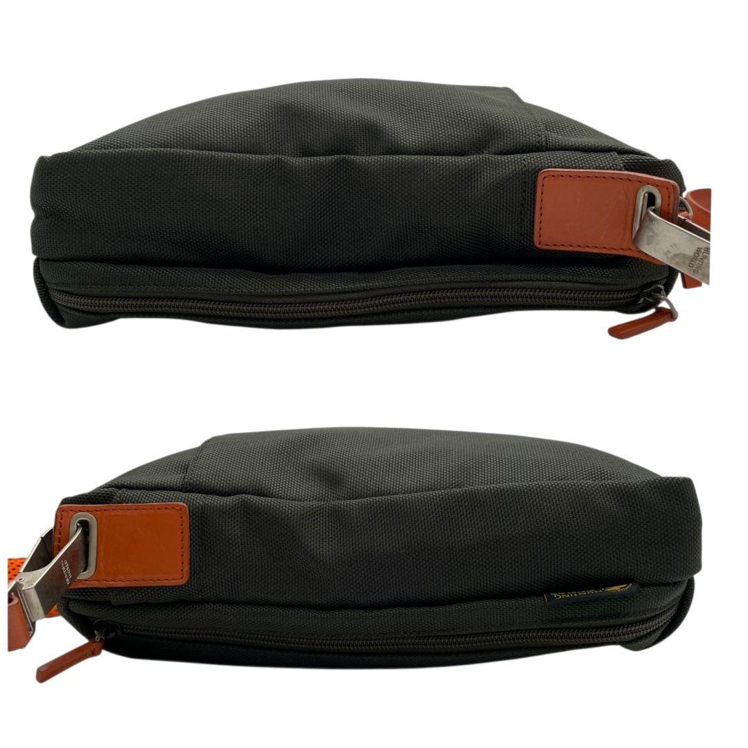 ハンティングワールド ショルダーバッグ 緑 グリーン 茶 ブラウン キャンバス レザー 本革 斜め掛け可 A4収納 ロゴタグ HUNTING WORLD オシャレ 本物保証 鑑定済 スピード発送