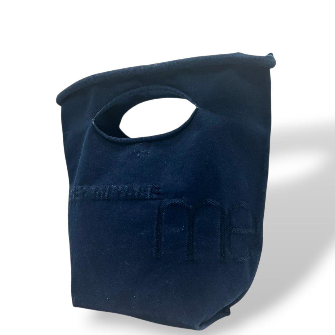 イッセイミヤケ ISSEY MIYAKE ハンドバッグ トートバッグ me ロゴ スエード ネイビー 紺 s36 レディース