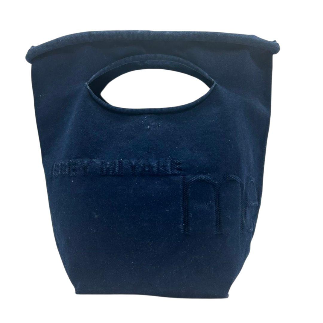 イッセイミヤケ ISSEY MIYAKE ハンドバッグ トートバッグ me ロゴ スエード ネイビー 紺 s36 レディース