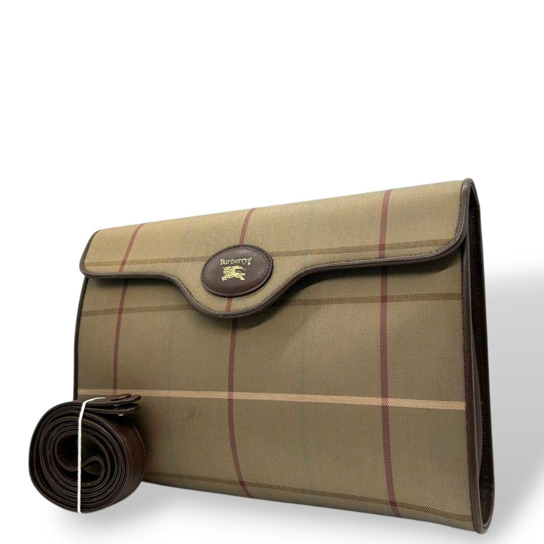 バーバリー ショルダーバッグ ベージュ ブラウン ノバチェック タータンチェック フラップ ナイロン 本革 ゴールド金具 Burberrys オシャレ 本物保証 鑑定済 スピード発送