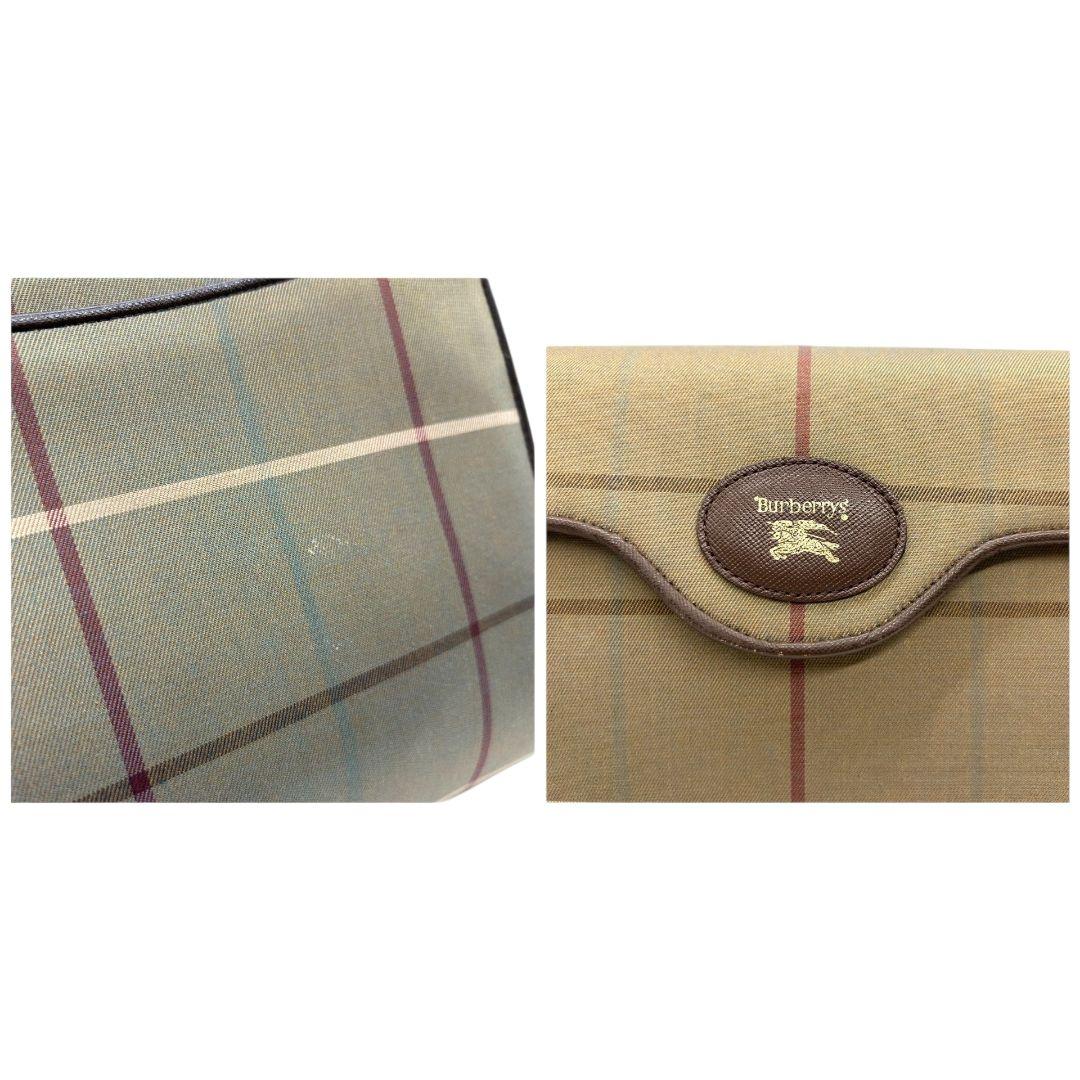 バーバリー ショルダーバッグ ベージュ ブラウン ノバチェック タータンチェック フラップ ナイロン 本革 ゴールド金具 Burberrys オシャレ 本物保証 鑑定済 スピード発送