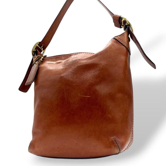 コーチ ショルダーバッグ 茶 ブラウン ホーボー レザー 本革 斜め掛け可 ゴールド金具 ロゴタグ ロゴ トートバッグ ハンドバッグ 高級感 COACH 12376 s16