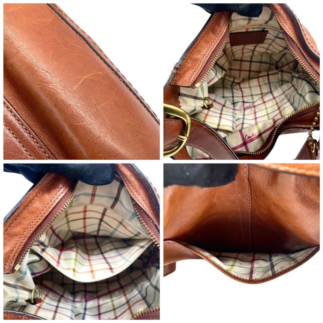 コーチ ショルダーバッグ 茶 ブラウン ホーボー レザー 本革 斜め掛け可 ゴールド金具 ロゴタグ ロゴ トートバッグ ハンドバッグ 高級感 COACH 12376 s16