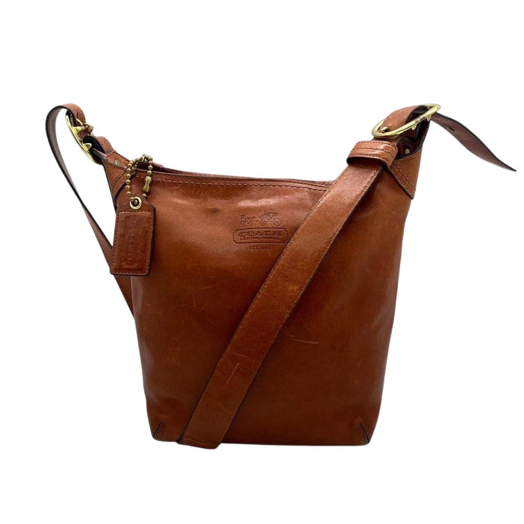 コーチ ショルダーバッグ 茶 ブラウン ホーボー レザー 本革 斜め掛け可 ゴールド金具 ロゴタグ ロゴ トートバッグ ハンドバッグ 高級感 COACH 12376 s16