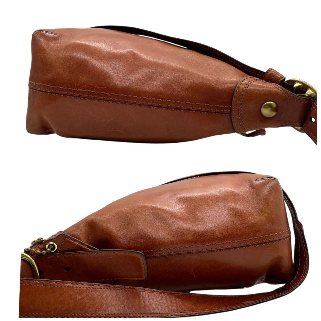 コーチ ショルダーバッグ 茶 ブラウン ホーボー レザー 本革 斜め掛け可 ゴールド金具 ロゴタグ ロゴ トートバッグ ハンドバッグ 高級感 COACH 12376 s16