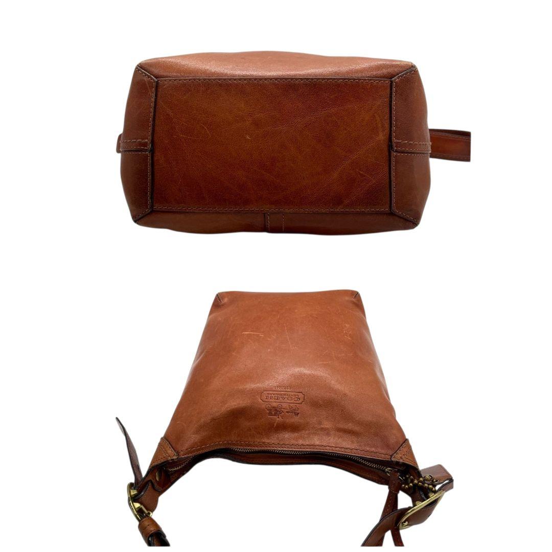 コーチ ショルダーバッグ 茶 ブラウン ホーボー レザー 本革 斜め掛け可 ゴールド金具 ロゴタグ ロゴ トートバッグ ハンドバッグ 高級感 COACH 12376 s16