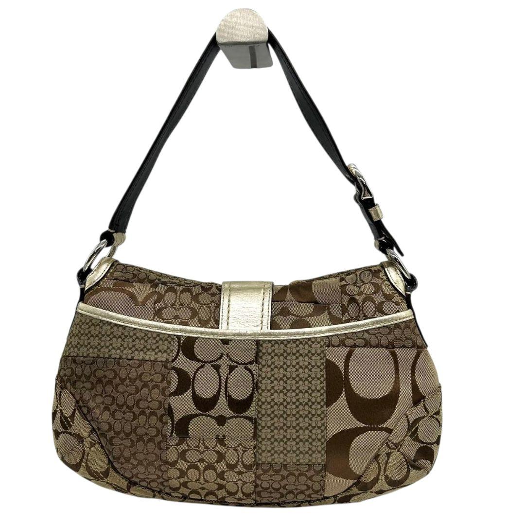 美品 コーチ COACH ハンドバッグ パッチワーク シグネチャー ホーボー ワンショルダー トートバッグ ブラウン 茶 シルバー金具 ロゴタグ 肩掛け可 G0871-F12316 s16