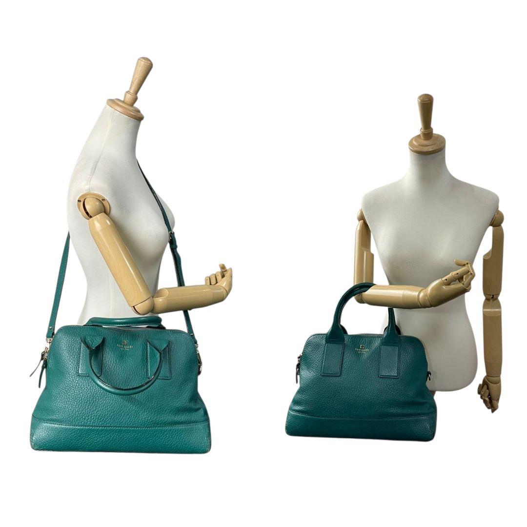 ケイトスペード kate spade ハンドバッグ 2WAY ショルダーバッグ グリーン レザー 本革 ロゴ ゴールド金具 A4収納 斜め掛け可 s11 トートバッグ