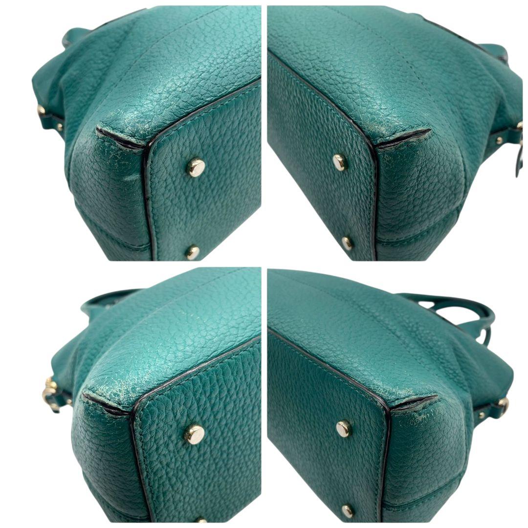 ケイトスペード kate spade ハンドバッグ 2WAY ショルダーバッグ グリーン レザー 本革 ロゴ ゴールド金具 A4収納 斜め掛け可 s11 トートバッグ