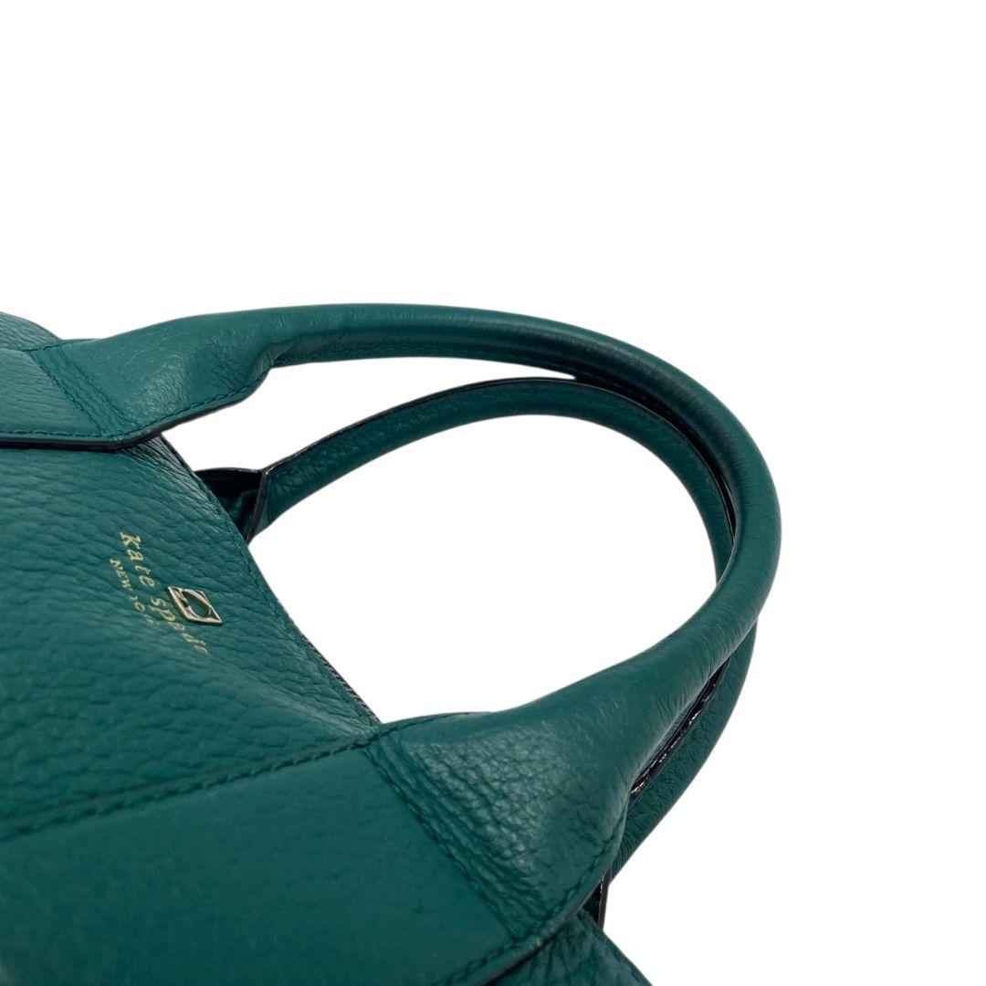 ケイトスペード kate spade ハンドバッグ 2WAY ショルダーバッグ グリーン レザー 本革 ロゴ ゴールド金具 A4収納 斜め掛け可 s11 トートバッグ