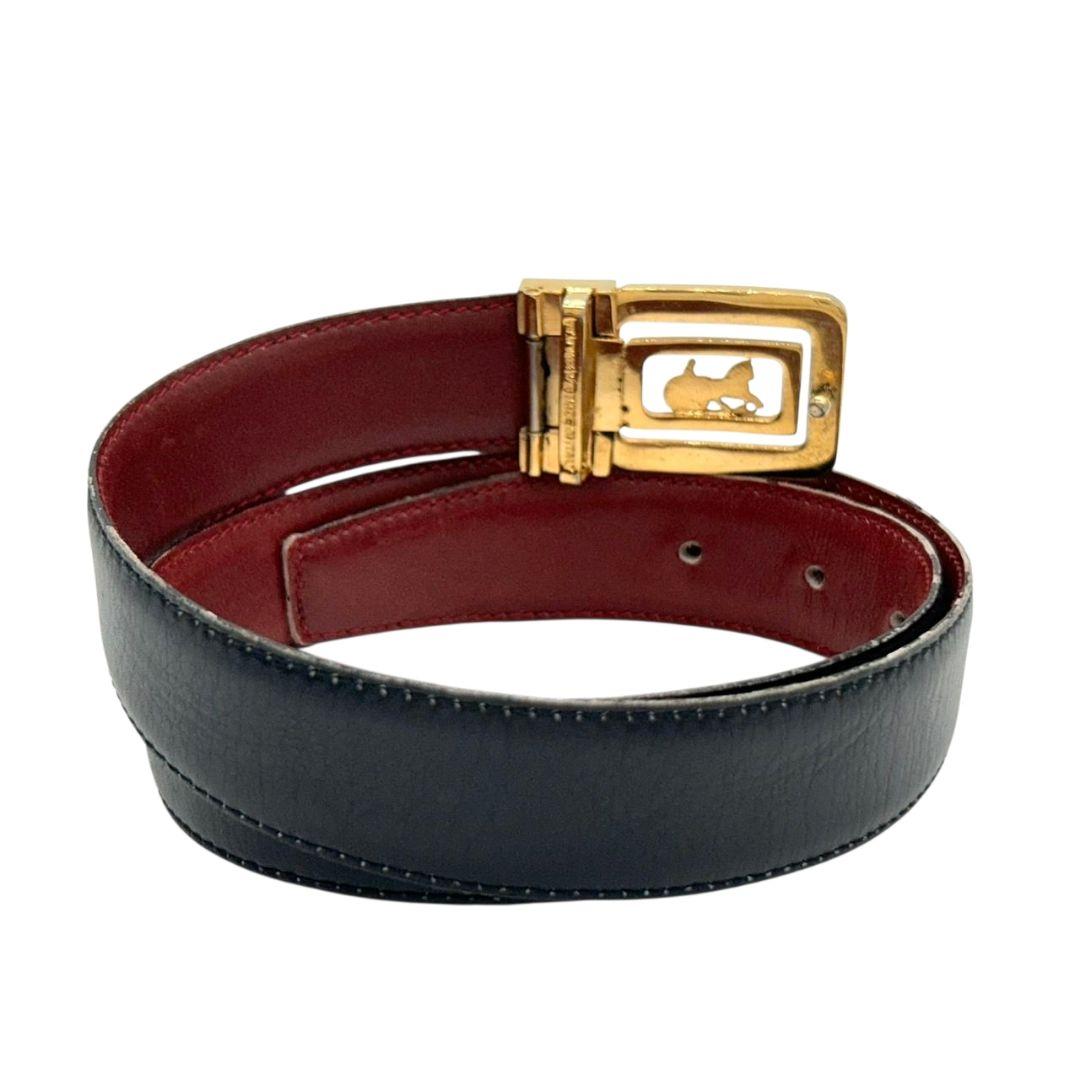セリーヌ ベルト 黒 ブラック 赤 レッド サルキー 馬車金具 PX-2 レザー 本革 ゴールド金具 ロゴ 高級 ブランド CELINE