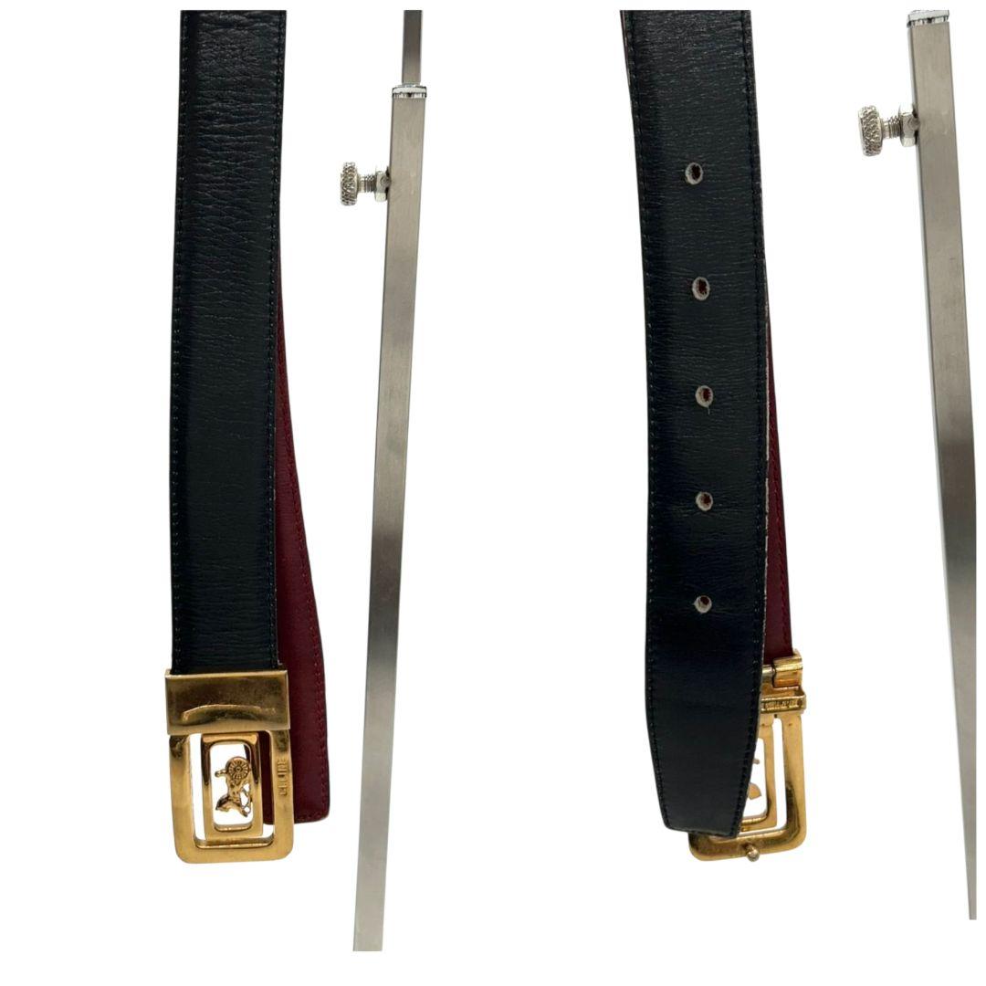 セリーヌ ベルト 黒 ブラック 赤 レッド サルキー 馬車金具 PX-2 レザー 本革 ゴールド金具 ロゴ 高級 ブランド CELINE
