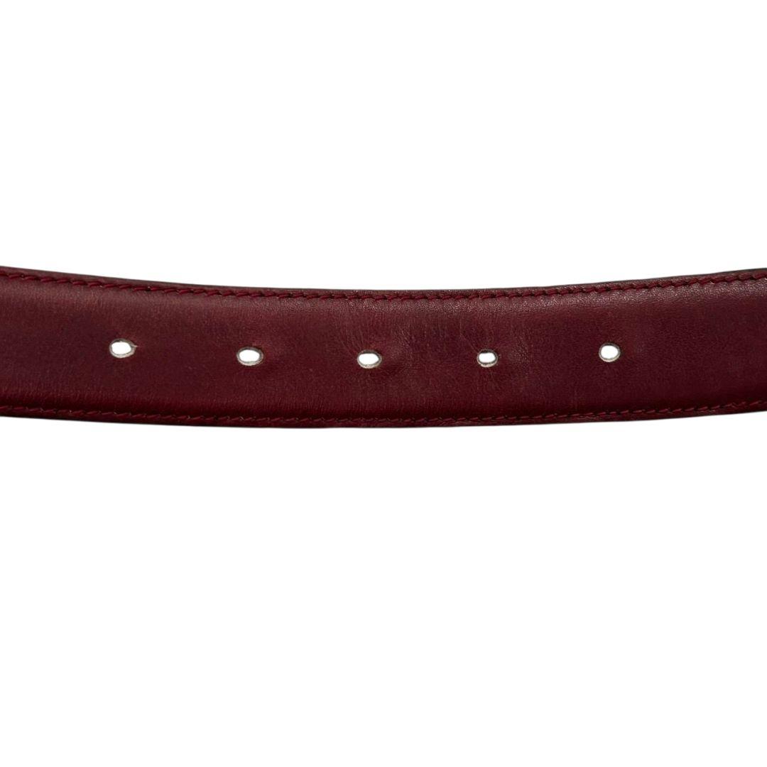 セリーヌ ベルト 黒 ブラック 赤 レッド サルキー 馬車金具 PX-2 レザー 本革 ゴールド金具 ロゴ 高級 ブランド CELINE