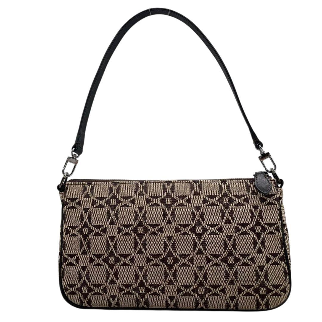 美品 マッキントッシュロンドン ハンドバッグ 茶 ブラウン ベージュ 総柄 トートバッグ ワンショルダー 肩掛け可 キャンバス シルバー金具 ロゴタグ 本物保証 鑑定済 オシャレ MACKINTOSH LONDON u3