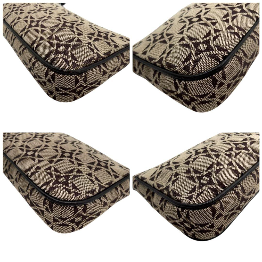 美品 マッキントッシュロンドン ハンドバッグ 茶 ブラウン ベージュ 総柄 トートバッグ ワンショルダー 肩掛け可 キャンバス シルバー金具 ロゴタグ 本物保証 鑑定済 オシャレ MACKINTOSH LONDON u3