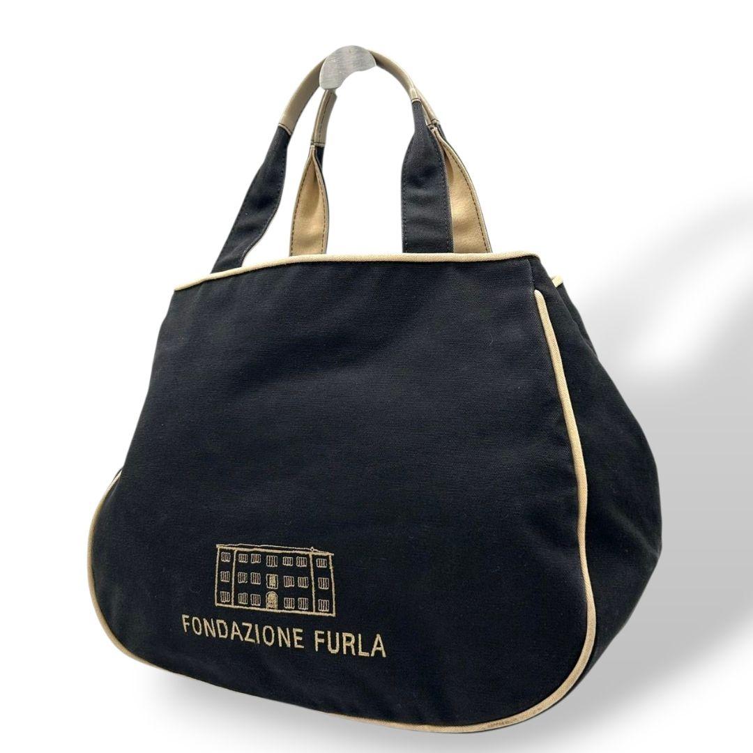 フルラ FURLA トートバッグ ハンドバッグ キャンバス 黒 ブラック ベージュ ロゴ ワンショルダー A4収納 肩掛け可 自立可 s32 レディース