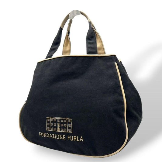 フルラ FURLA トートバッグ ハンドバッグ キャンバス 黒 ブラック ベージュ ロゴ ワンショルダー A4収納 肩掛け可 自立可 s32 レディース