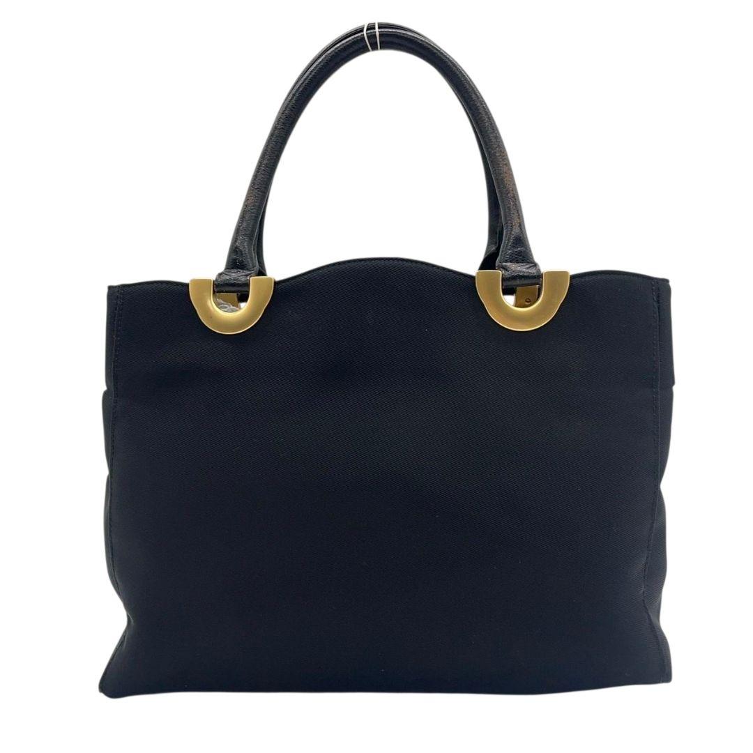 マリクレール　ハンドバッグ　黒　ロゴ　キャンバス　レザー　ゴールド金具　s23　トートバッグ　ブラック　本革　marie claire