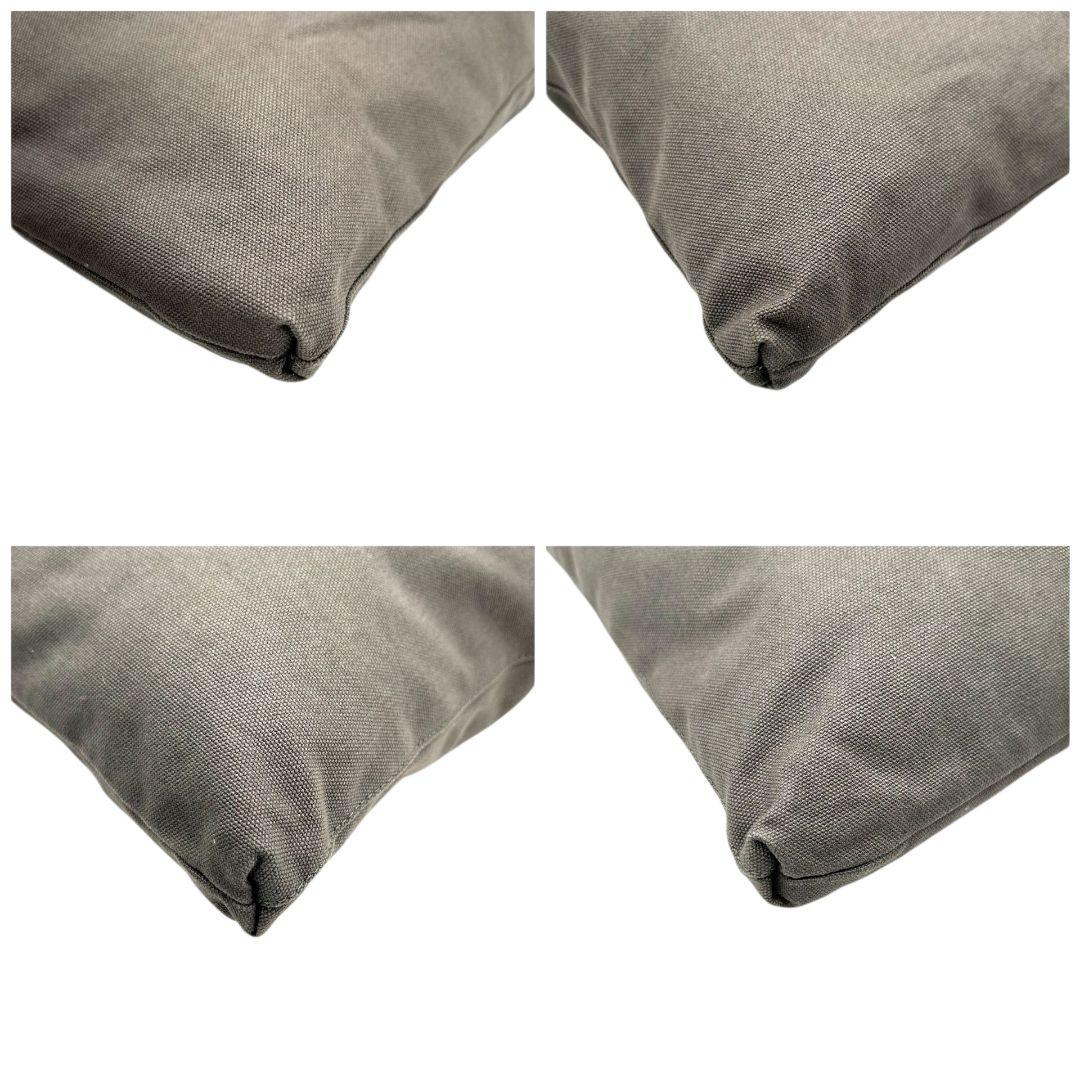 美品 HUNTING WORLD ハンティングワールド ショルダーバッグ ボルネオ 斜め掛け可 グレー×ブラウン キャンバス ブランドロゴ A4収納 E6