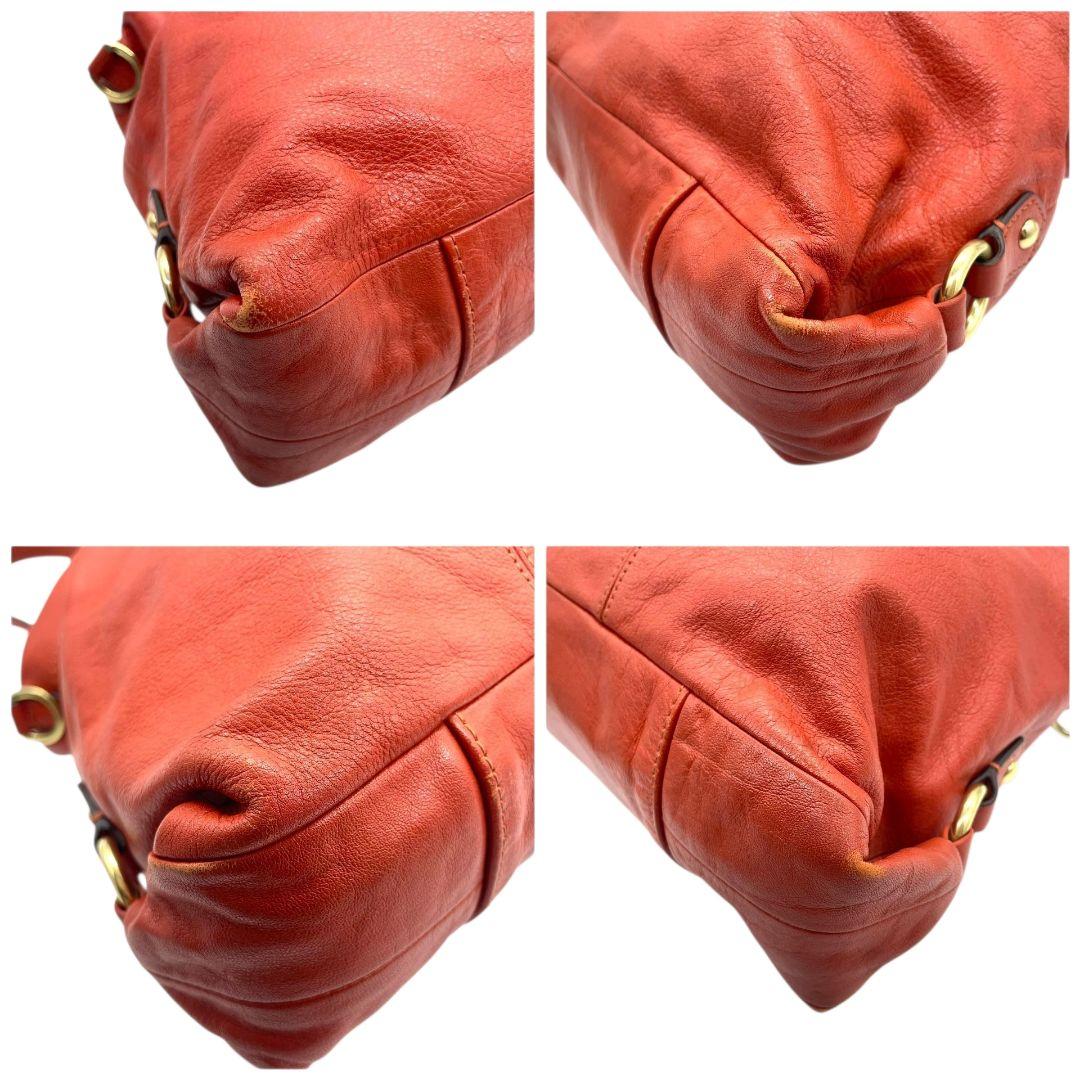 美品 コーチ COACH マディソン アシュレイ 2WAY ハンドバッグ オレンジ レザー A4収納可 ショルダー トート ゴールド金具 本革 斜め掛け可 G1261-F19243