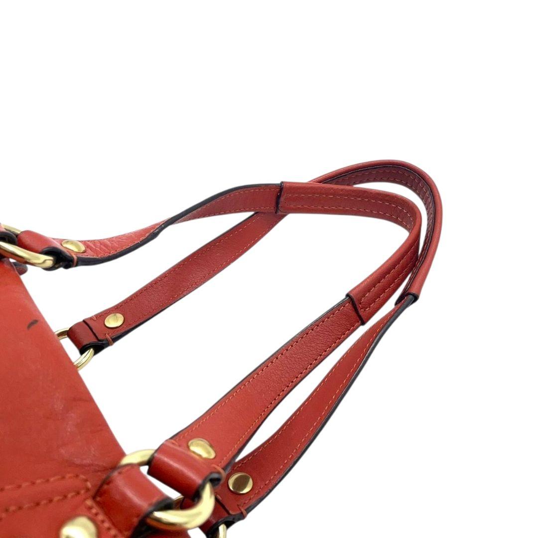 美品 コーチ COACH マディソン アシュレイ 2WAY ハンドバッグ オレンジ レザー A4収納可 ショルダー トート ゴールド金具 本革 斜め掛け可 G1261-F19243