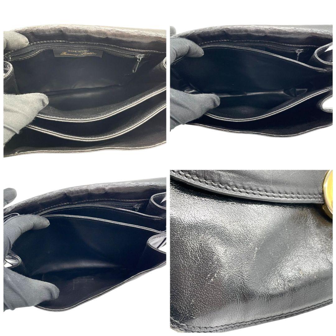 ノーブランド ショルダーバッグ 黒 ブラック フラップ レザー 本革 ゴールド金具 斜め掛け可 シンプル 上品 おしゃれ 通勤 通学 カジュアル 高級感 スタイリッシュ