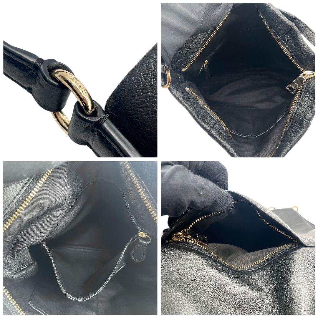 コーチ ショルダーバッグ 黒 ブラック A4収納可 2way レザー 本革 トートバッグ ハンドバッグ ワンショルダー 斜め掛け可 ゴールド金具 ロゴ COACH F34511 s23