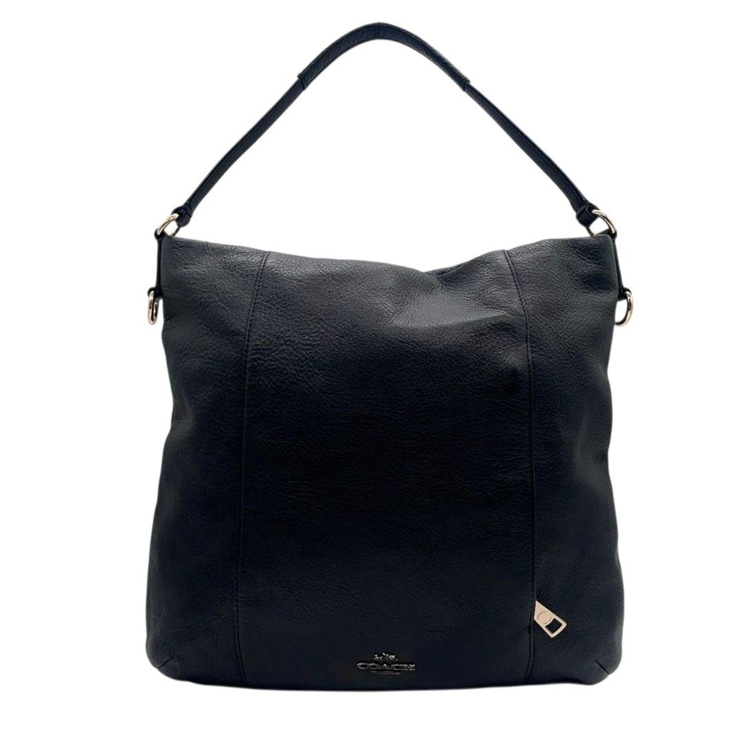 コーチ ショルダーバッグ 黒 ブラック A4収納可 2way レザー 本革 トートバッグ ハンドバッグ ワンショルダー 斜め掛け可 ゴールド金具 ロゴ COACH F34511 s23