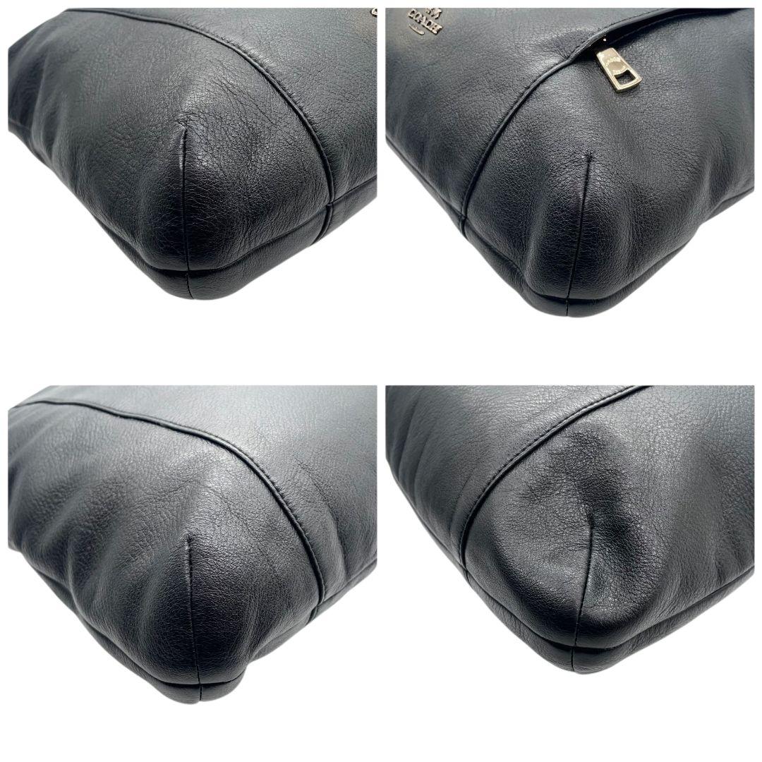 コーチ ショルダーバッグ 黒 ブラック A4収納可 2way レザー 本革 トートバッグ ハンドバッグ ワンショルダー 斜め掛け可 ゴールド金具 ロゴ COACH F34511 s23