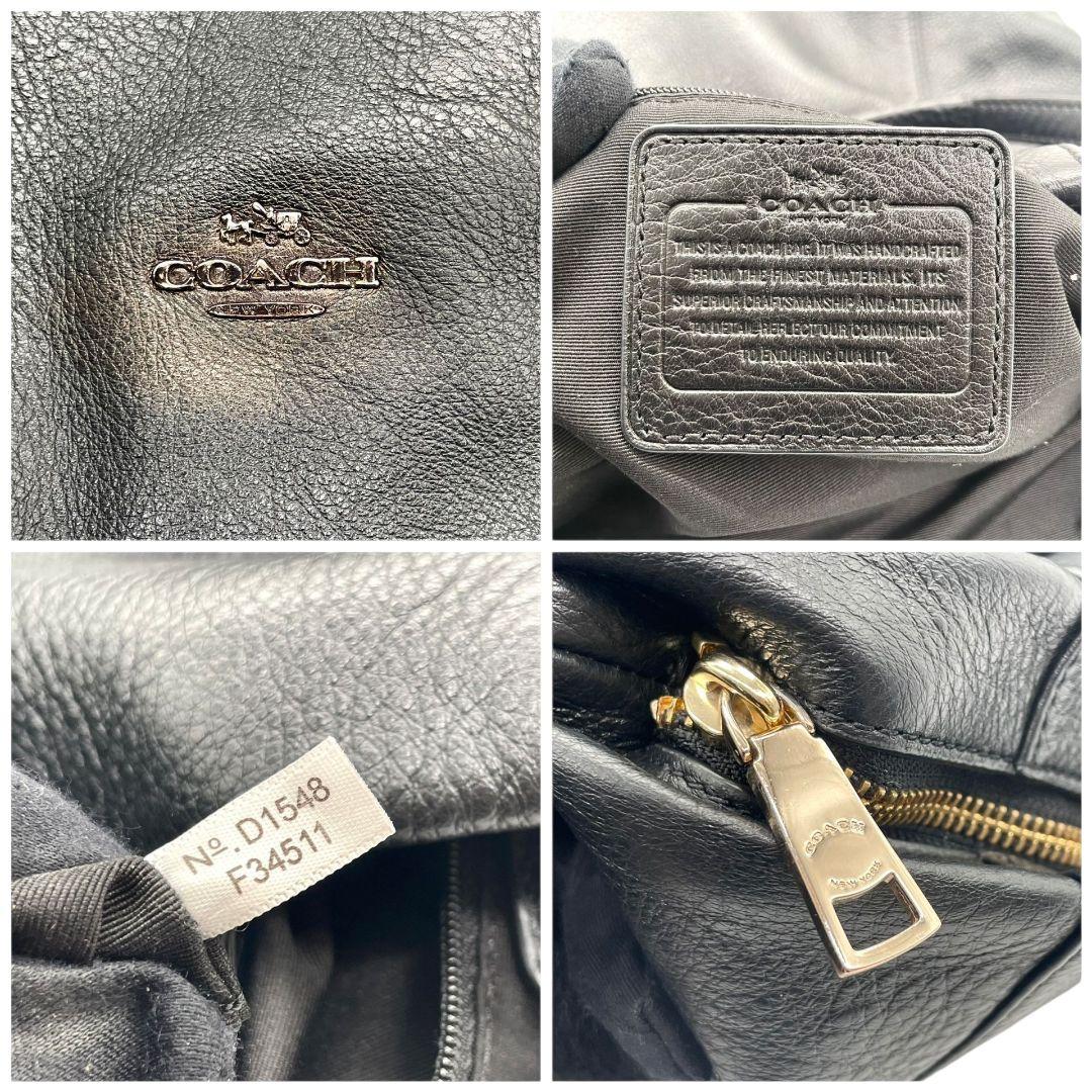 コーチ ショルダーバッグ 黒 ブラック A4収納可 2way レザー 本革 トートバッグ ハンドバッグ ワンショルダー 斜め掛け可 ゴールド金具 ロゴ COACH F34511 s23