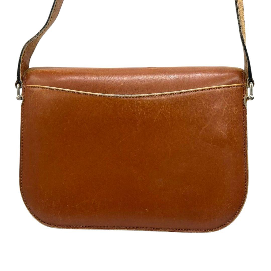 CELINE セリーヌ ショルダーバッグ スターボール 茶 ブラウン レザー 本革 フラップ ゴールド金具 ロゴ 斜め掛け可 ヴィンテージ